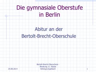 die gymnasiale oberstufe in berlin