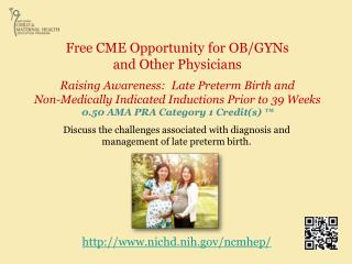 Free CME Opportunity for OB/GYNs and Other Physicians