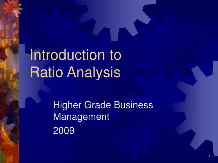 introduction to ratio analysis