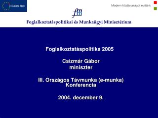 Foglalkoztatáspolitika 2005