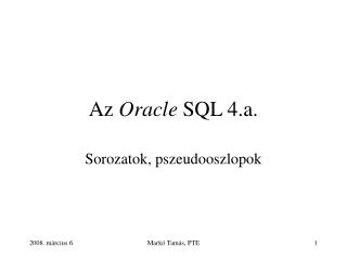 az oracle sql 4 a