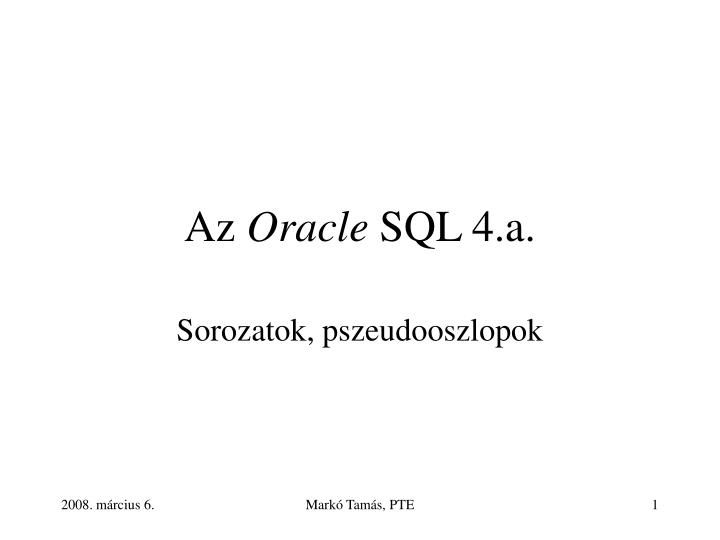 az oracle sql 4 a