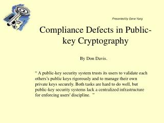 Compliance Defects in Public-key Cryptography