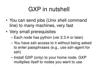 GXP in nutshell