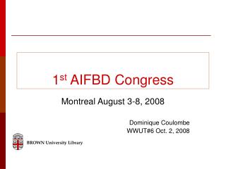 1 st AIFBD Congress