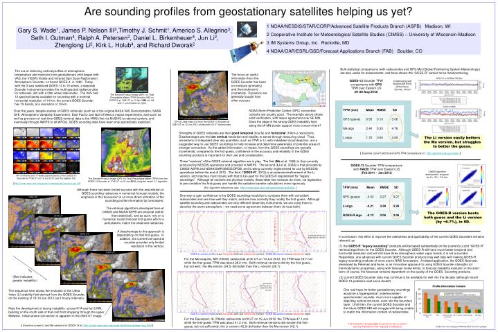 are sounding profiles from geostationary satellites helping us yet