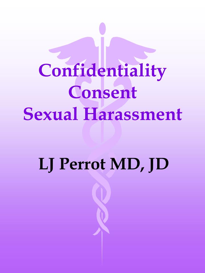 confidentiality consent sexual harassment