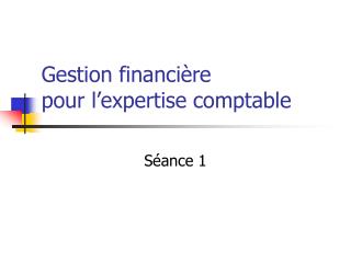 gestion financi re pour l expertise comptable