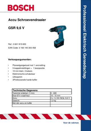 accu schroevendraaier gsr 9 6 v