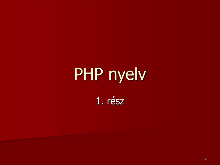 php nyelv