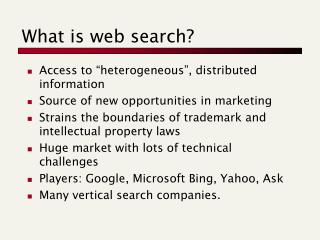 What is web search?