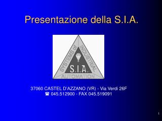 presentazione della s i a