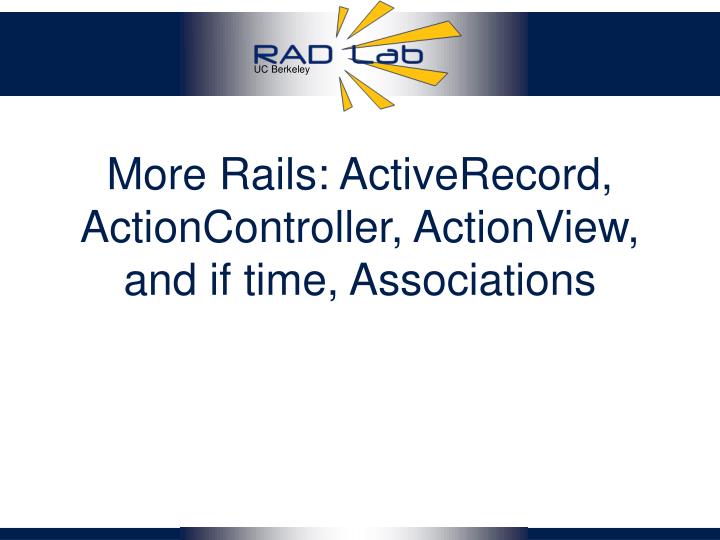 more rails activerecord actioncontroller actionview and if time associations