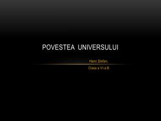 povestea universului