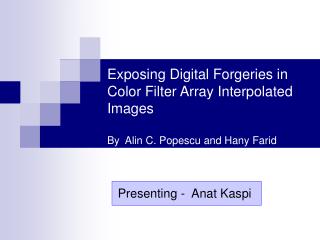 Presenting - Anat Kaspi