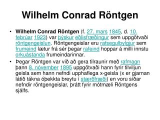 wilhelm conrad r ntgen