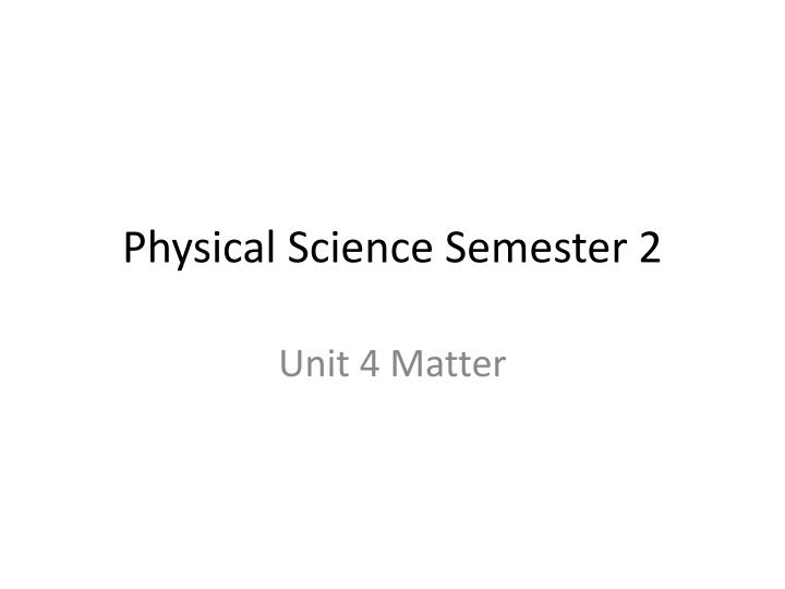 physical science semester 2