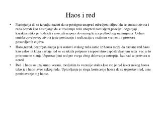 haos i red