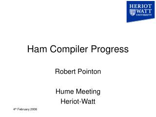 Ham Compiler Progress