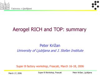 Aerogel RICH and TOP: summary