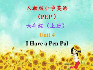 ???????? PEP ? ?????? ? Unit 4 I Have a Pen Pal