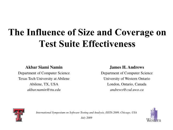 the influence of size and coverage on test suite effectiveness