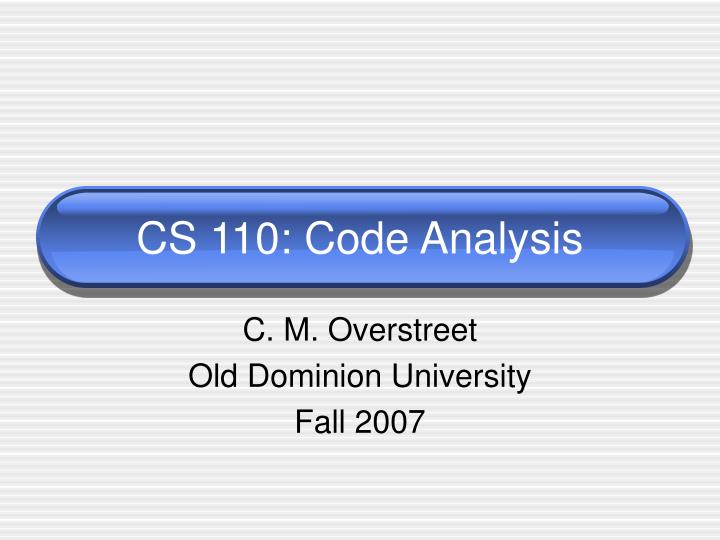 cs 110 code analysis