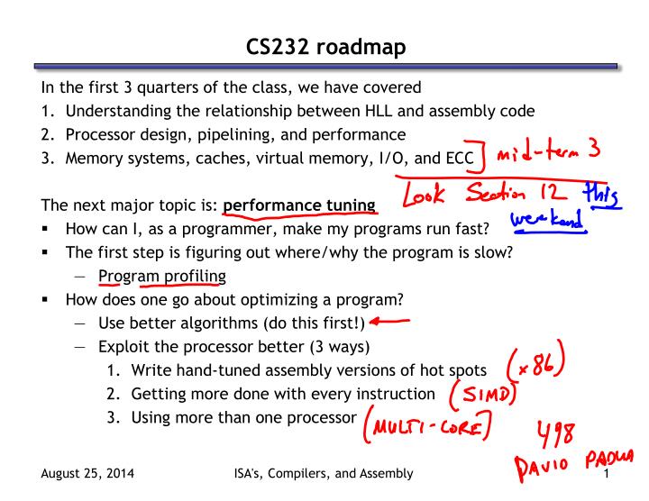 cs232 roadmap