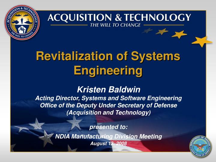 revitalization of systems engineering