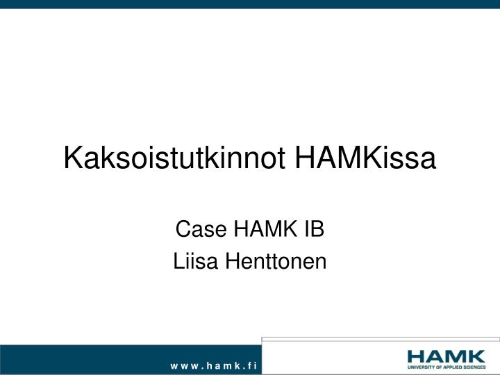 kaksoistutkinnot hamkissa