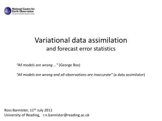 Variational data assimilation and forecast error statistics