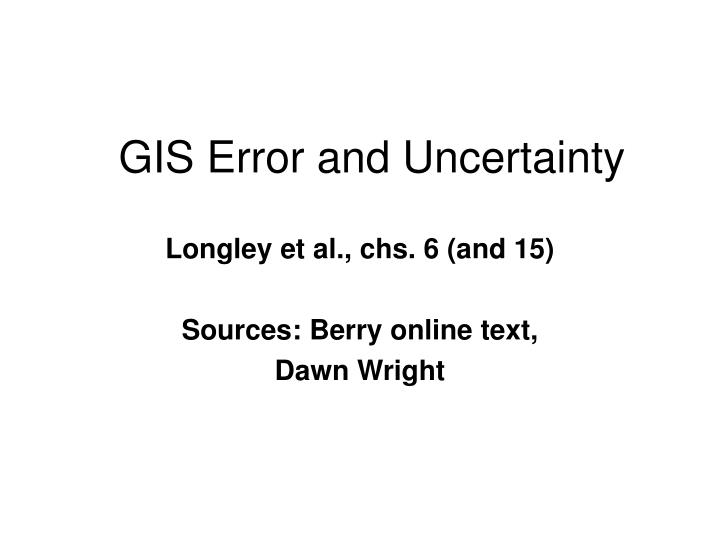 gis error and uncertainty