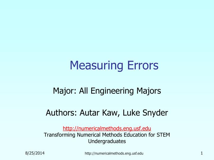 measuring errors