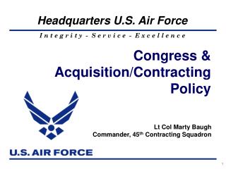 Congress &amp; Acquisition/Contracting Policy