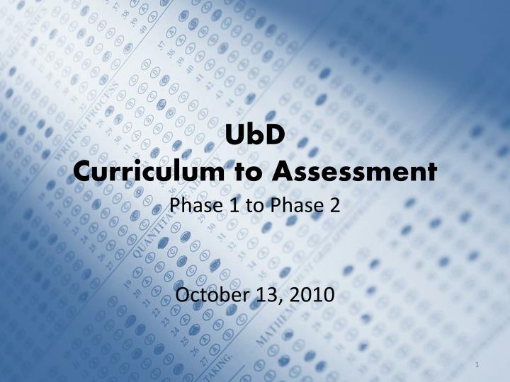 ubd curriculum to assessment