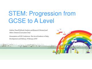 STEM: Progression from GCSE to A Level