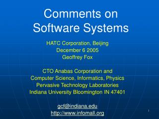 Comments on Software Systems