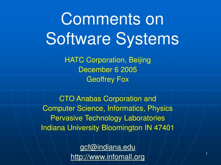 comments on software systems