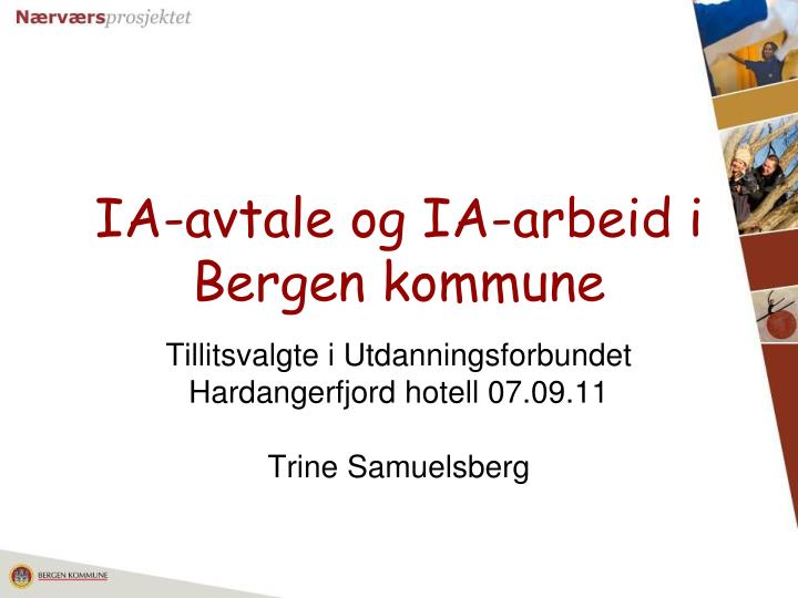 ia avtale og ia arbeid i bergen kommune