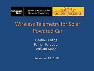 Wireless Telemetry for Solar Powered Car