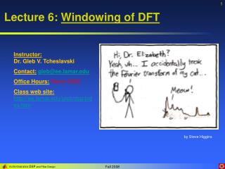 Lecture 6: Windowing of DFT
