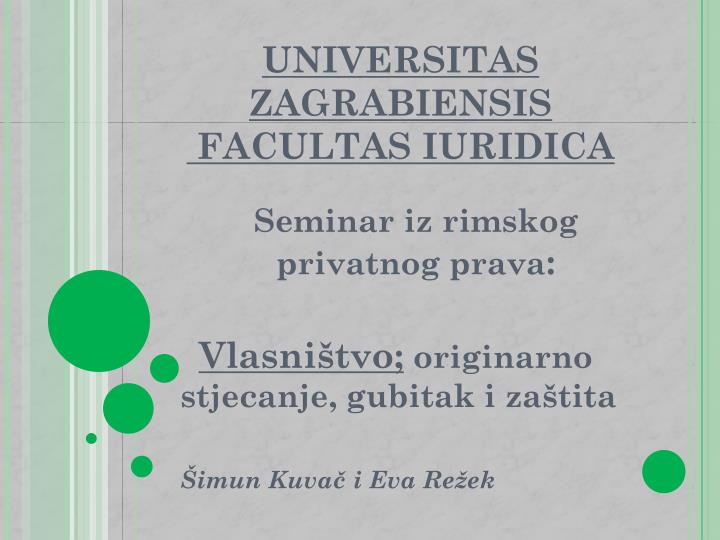 universitas zagrabiensis facultas iuridica