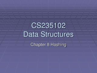 CS235102 Data Structures