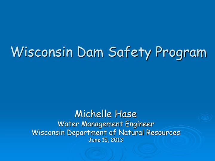 wisconsin dam safety program