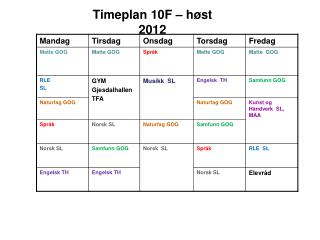 timeplan 10f h st 2012