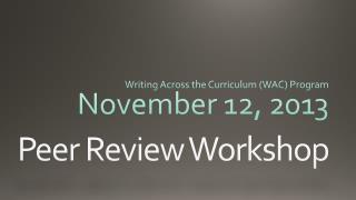 Peer Review Workshop