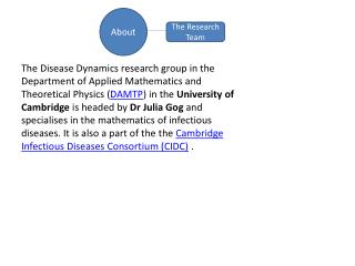 The Disease Dynamics research group in the Department of Applied Mathematics and