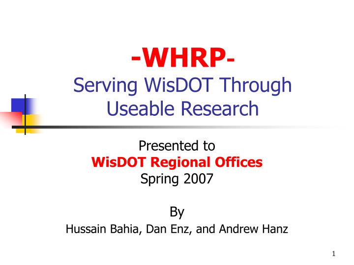 whrp serving wisdot through useable research