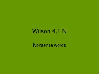 wilson 4 1 n
