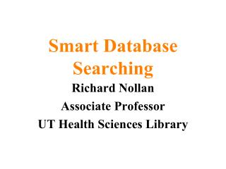 Smart Database Searching